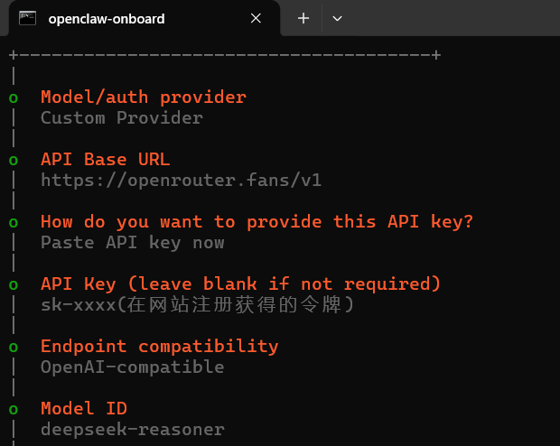 OpenClaw 填写 API 配置信息